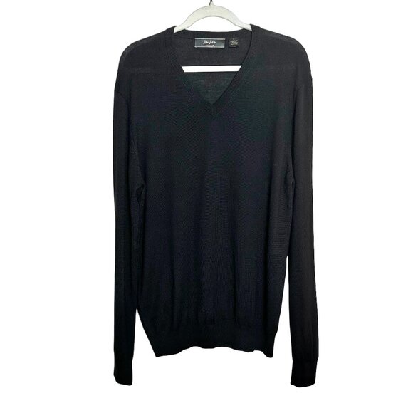 Neiman Marcus Mens V-Neck Sweater XL | Merino Wool Silk Cashmere Quiet Luxury - Picture 1 of 6
